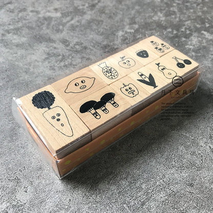 T-144B | AIUEO 橡皮印章 (水果蔬菜)
