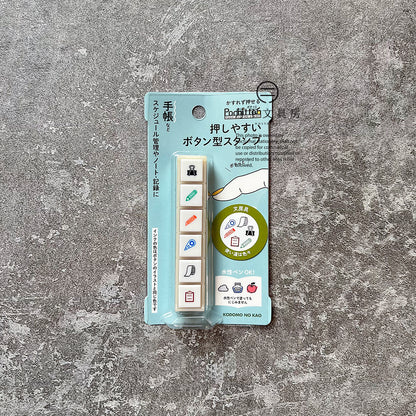 T-217B | KODOMO NO KAO Pochitto 6 按壓式手帳用印章 (文具)