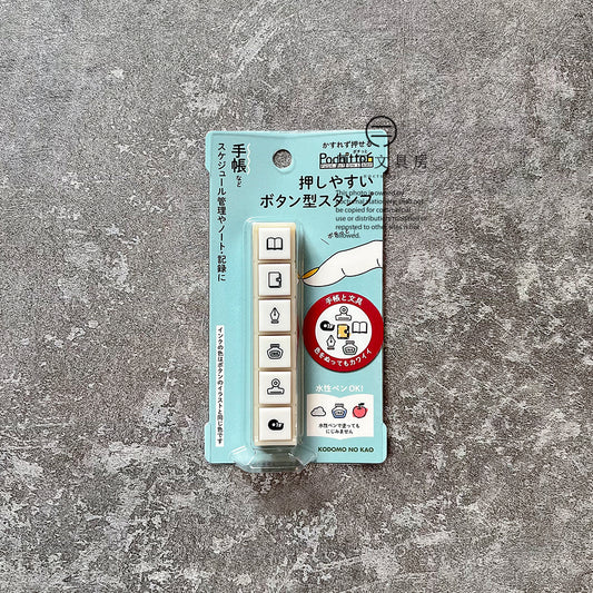 T-217E | KODOMO NO KAO Pochitto 6 按壓式手帳用印章 (手帳與文具)
